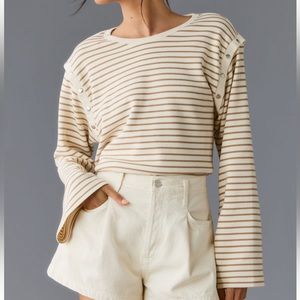 Anthropologie Maeve slouchy striped long sleeve tee